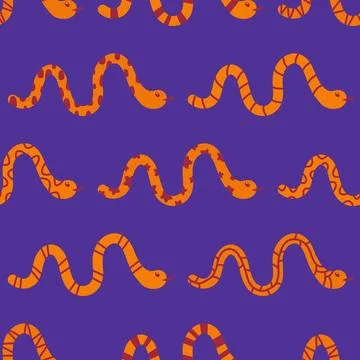 Summer animals seamless snake pattern for wrapping paper and new 2025 year イラスト素材