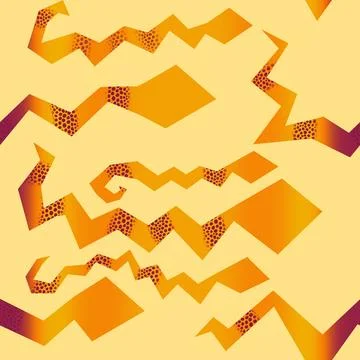 Summer animals seamless snake pattern for wrapping paper and new 2025 year Stock Illustration