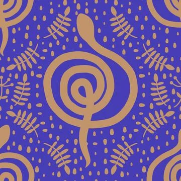 Summer animals seamless snake pattern for wrapping paper and new 2025 year 库存插图