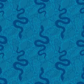 Summer animals seamless snake pattern for wrapping paper and new 2025 year Stock Illustration