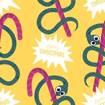 Summer animals seamless snake pattern for wrapping paper and new 2025 year Illustrazione stock