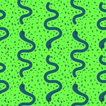 Summer animals seamless snake pattern for wrapping paper and new 2025 year Stockillustratie