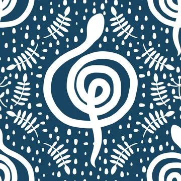 Summer animals seamless snake pattern for wrapping paper and new 2025 year イラスト素材