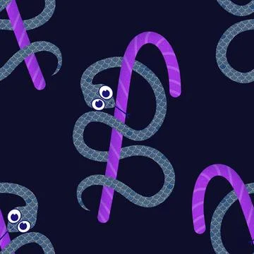 Summer animals seamless snake pattern for wrapping paper and new 2025 year Stock Illustration