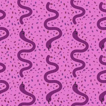 Summer animals seamless snake pattern for wrapping paper and new 2025 year 스톡 일러스트