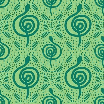 Summer animals seamless snake pattern for wrapping paper and new 2025 year Stockillustratie