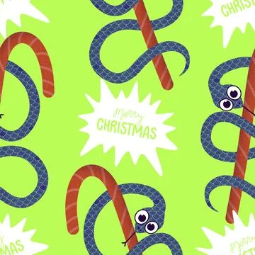 Summer animals seamless snake pattern for wrapping paper and new 2025 year Stock Illustration