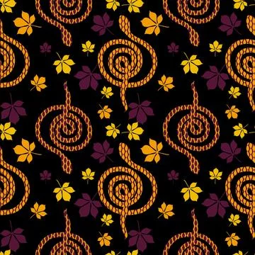 Summer animals seamless snake pattern for wrapping paper and new 2025 year Stock Illustration