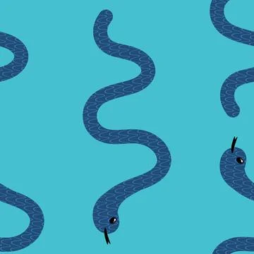 Summer animals seamless snake pattern for wrapping paper and new 2025 year 스톡 일러스트