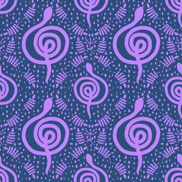 Summer animals seamless snake pattern for wrapping paper and new 2025 year Stock Illustration