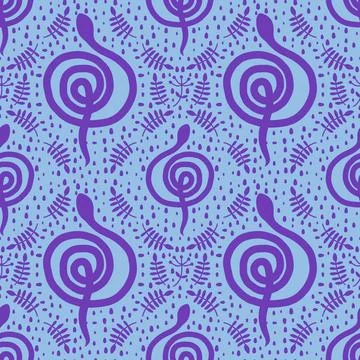 Summer animals seamless snake pattern for wrapping paper and new 2025 year Stockillustratie
