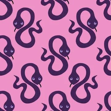 Summer animals seamless snake pattern for wrapping paper and new 2025 year イラスト素材