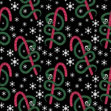 Summer animals seamless snake pattern for wrapping paper and new 2025 year 스톡 일러스트