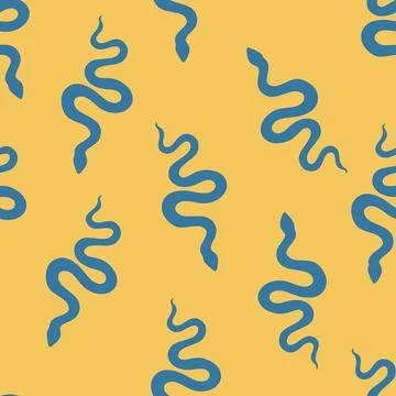 Summer animals seamless snake pattern for wrapping paper and new 2025 year 스톡 일러스트