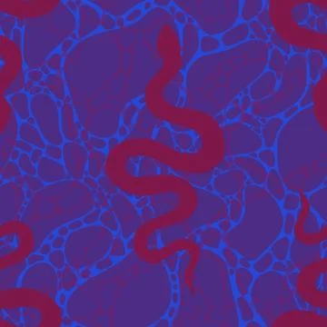 Summer animals seamless snake pattern for wrapping paper and new 2025 year イラスト素材