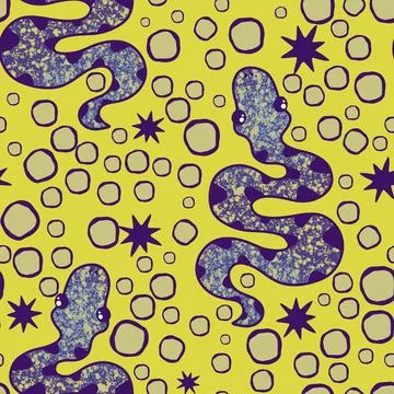 Summer animals seamless snake pattern for wrapping paper and new 2025 year 스톡 일러스트