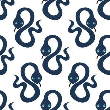 Summer animals seamless snake pattern for wrapping paper and new 2025 year Illustrazione stock