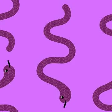 Summer animals seamless snake pattern for wrapping paper and new 2025 year Stock Illustration