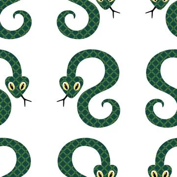 Summer animals seamless snake pattern for wrapping paper and new 2025 year イラスト素材