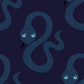 Summer animals seamless snake pattern for wrapping paper and new 2025 year 스톡 일러스트