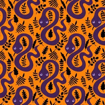 Summer animals seamless snake pattern for wrapping paper and new 2025 year イラスト素材