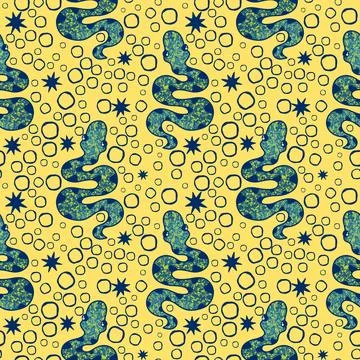 Summer animals seamless snake pattern for wrapping paper and new 2025 year 库存插图