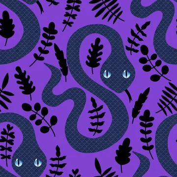 Summer animals seamless snake pattern for wrapping paper and new 2025 year 스톡 일러스트