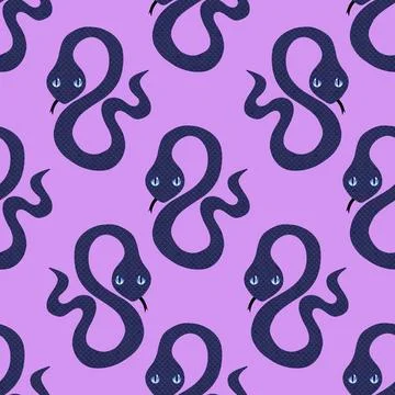 Summer animals seamless snake pattern for wrapping paper and new 2025 year Stockillustratie