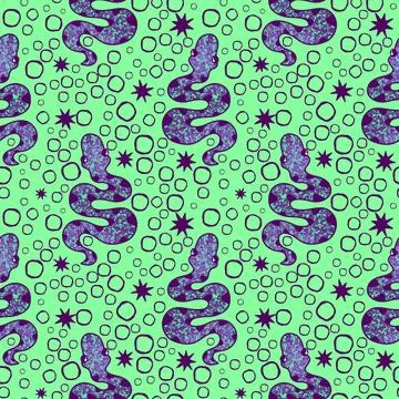 Summer animals seamless snake pattern for wrapping paper and new 2025 year イラスト素材