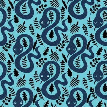 Summer animals seamless snake pattern for wrapping paper and new 2025 year 스톡 일러스트
