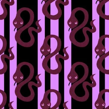 Summer animals seamless snake pattern for wrapping paper and new 2025 year イラスト素材