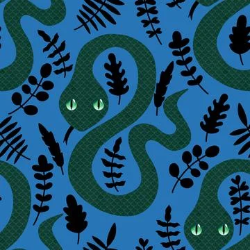 Summer animals seamless snake pattern for wrapping paper and new 2025 year 스톡 일러스트