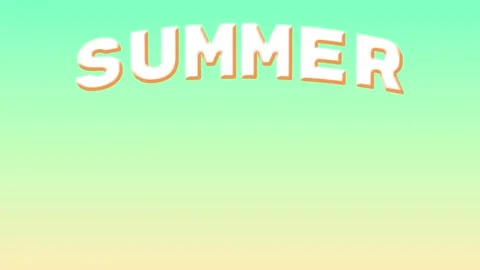 Summer animation lettering text background summer Stock Footage 244937983