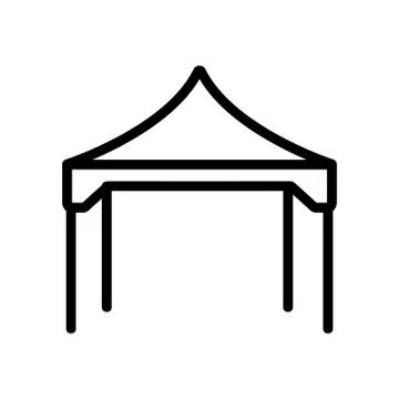 Summer awning icon vector. Isolated contour symbol illustration Illustrazione stock