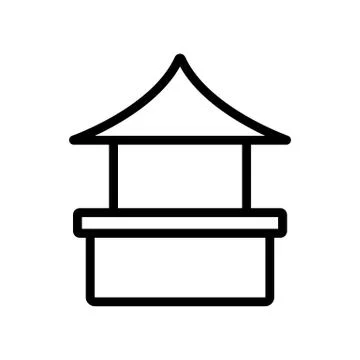 Summer awning icon vector. Isolated contour symbol illustration Illustrazione stock