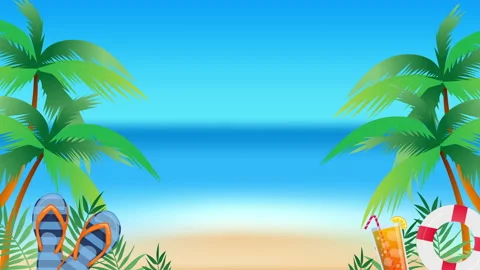 Summer Background with Beach View Stock Footage 273074283