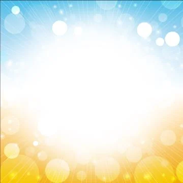 Summer background - blur of sky sun sea beach with lens flare Stock Illustration