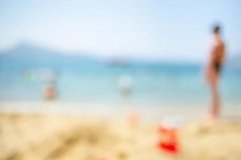 Summer background with blurred beach. Stock Photos