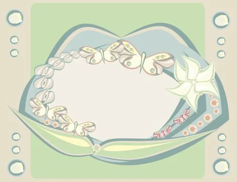 Summer background with butterfly card Stock Illustration