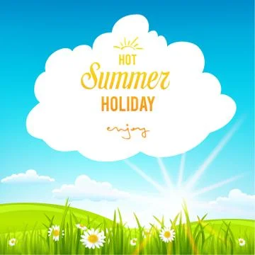Summer background with clouds Stock Illustration