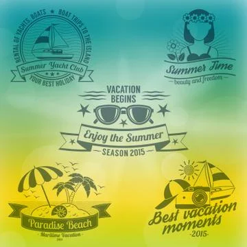 Summer background composition Illustrazione stock