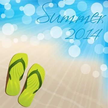 Summer background design with flip flops Stock Illustration