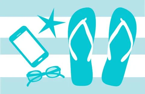 Summer background with flip flops and star modern colors Stock-Illustration