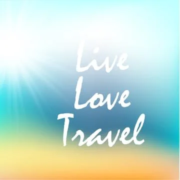 Summer background gradient mesh beach and ocean. Background for travel card.. Stock Illustration