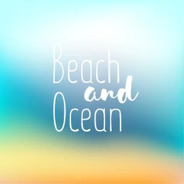 Summer background gradient mesh beach and ocean. Background for travel card.. Stock Illustration