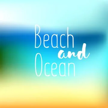 Summer background gradient mesh beach and ocean. Background for travel card.. Stock Illustration