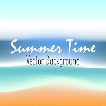Summer background gradient mesh beach and ocean. Background for travel card.. Stock Illustration