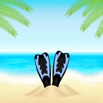 Summer background with Illustrazione stock