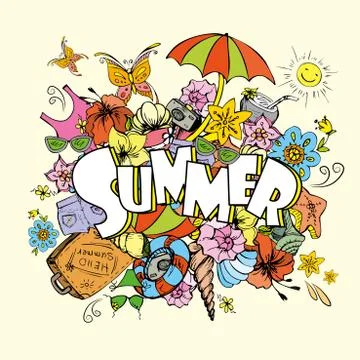 Summer background Illustrazione stock