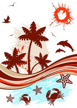 Summer background 스톡 일러스트